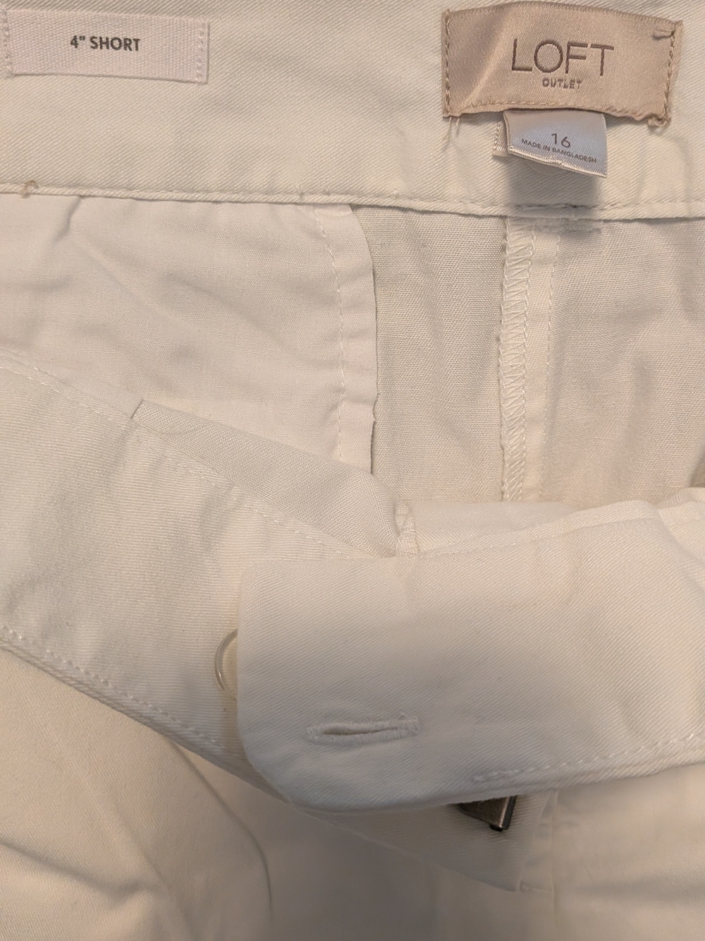 Ann Taylor Loft White Chino Shorts - Picture 7 of 7